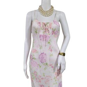 Primark NWOT Satin Coquette Milkmaid Twee Long Spaghetti Strap Dress 10